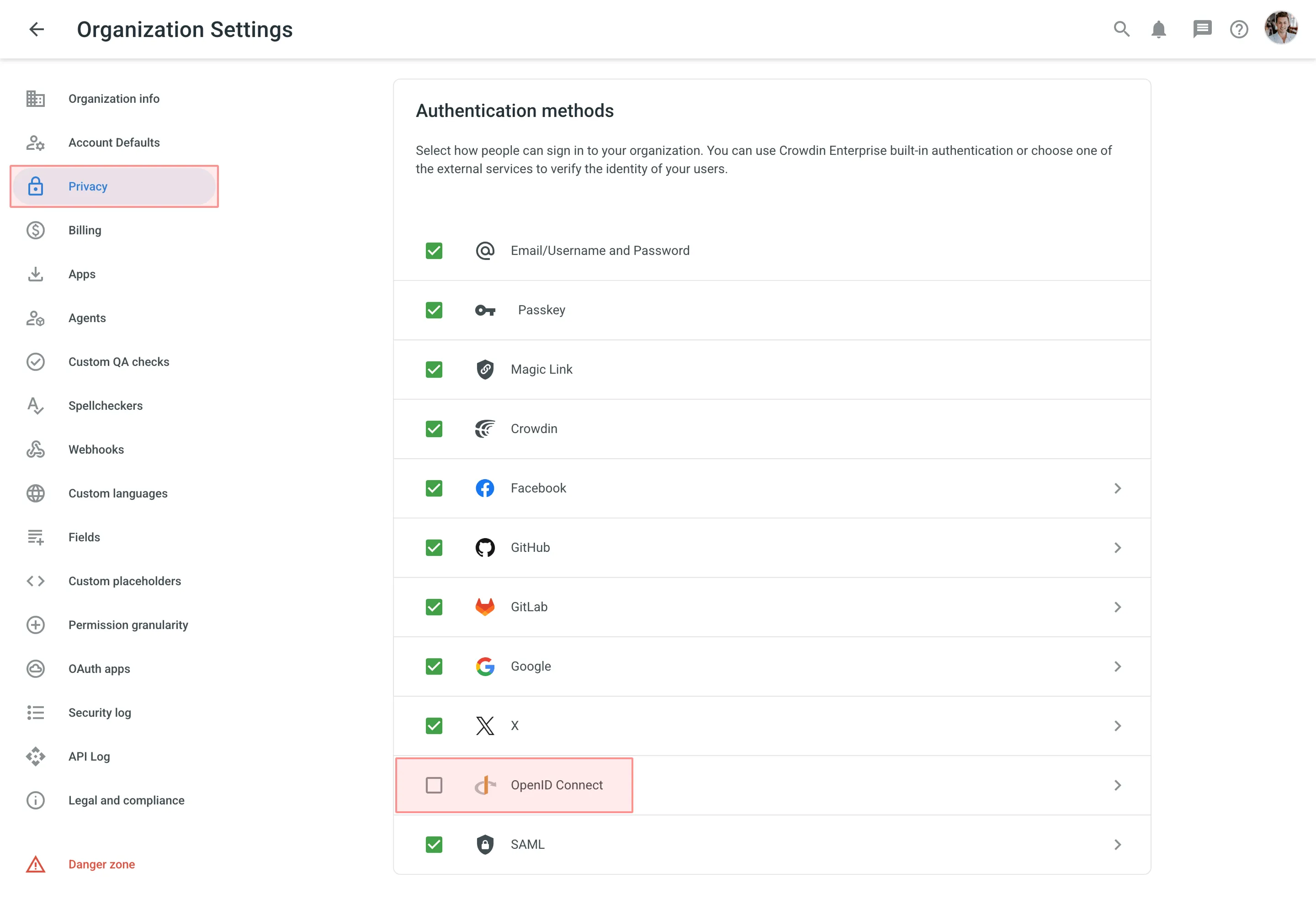 OpenID Connect 身份验证方法